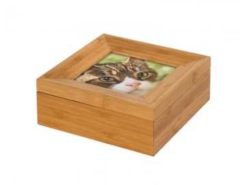 Bamboe urn met fotolijst en bewaarplankje