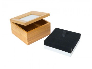 Bamboe urn met bewaarplank