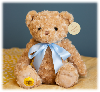 Troostbeer blauwe strik